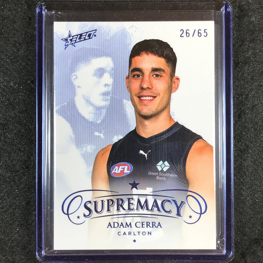 2024 Select AFL Supremacy ADAM CERRA Blue Portrait 26/65 #19