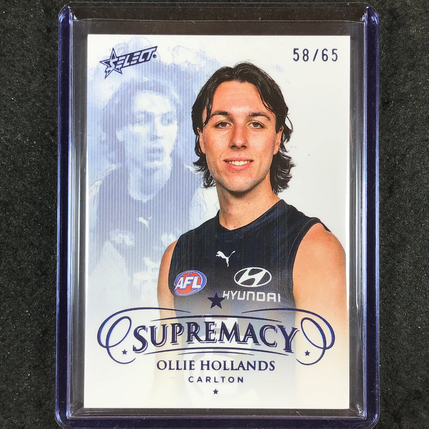 2024 Select AFL Supremacy OLLIE HOLLANDS Blue Portrait 58/65 #23