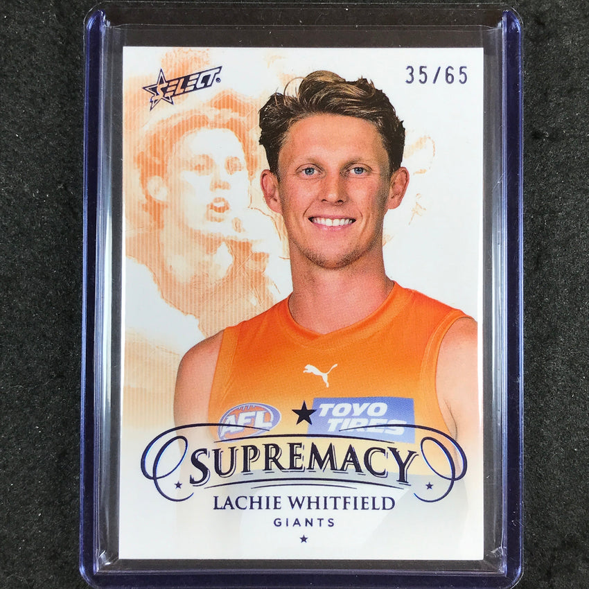 2024 Select AFL Supremacy LACHIE WHITFIELD Blue Portrait 35/65 #72