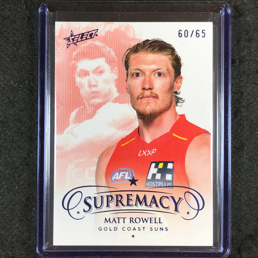 2024 Select AFL Supremacy MATT ROWELL Blue Portrait 60/65 #79