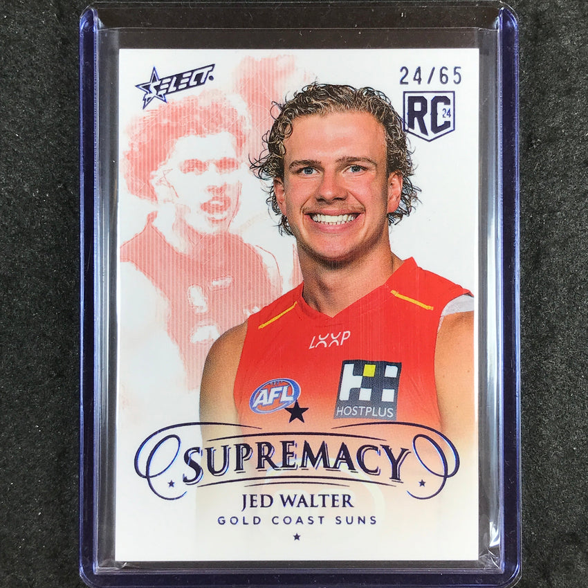 2024 Select AFL Supremacy JED WALTER Rookie Blue Portrait 24/65 #80