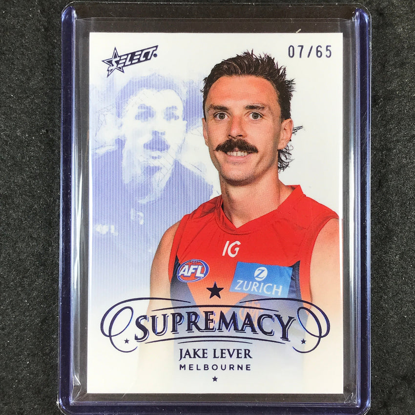 2024 Select AFL Supremacy JAKE LEVER Blue Portrait 7/65 #93