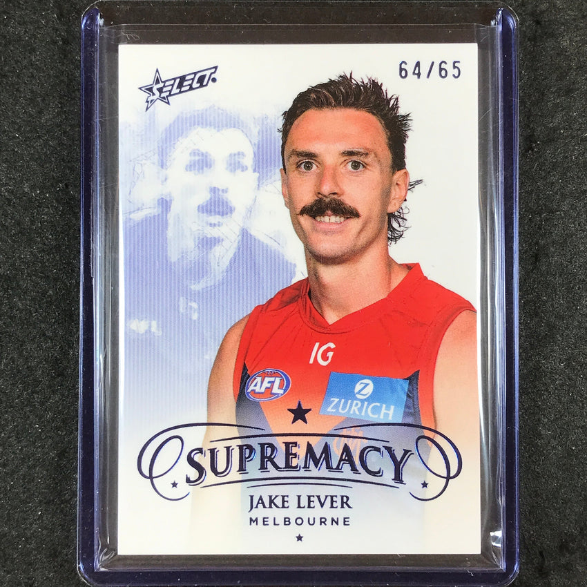 2024 Select AFL Supremacy JAKE LEVER Blue Portrait 64/65 #93