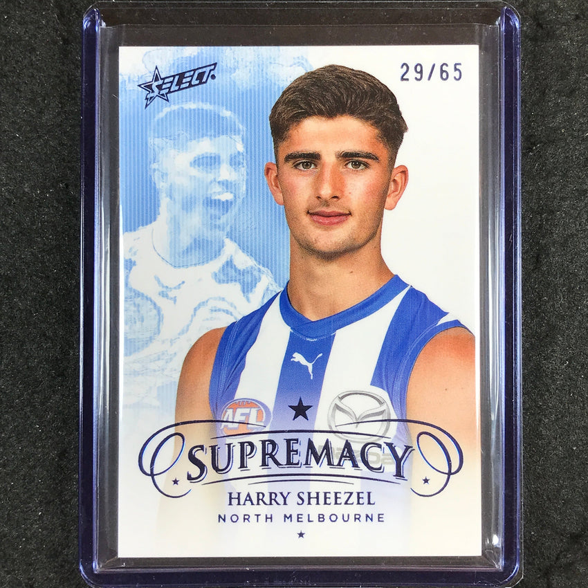 2024 Select AFL Supremacy HARRY SHEEZEL Blue Portrait 29/65 #105