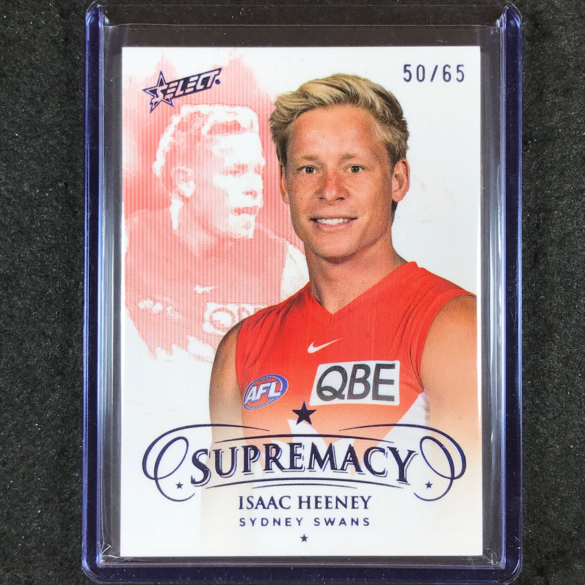 2024 Select AFL Supremacy ISAAC HEENEY Blue Portrait 50/65 #139