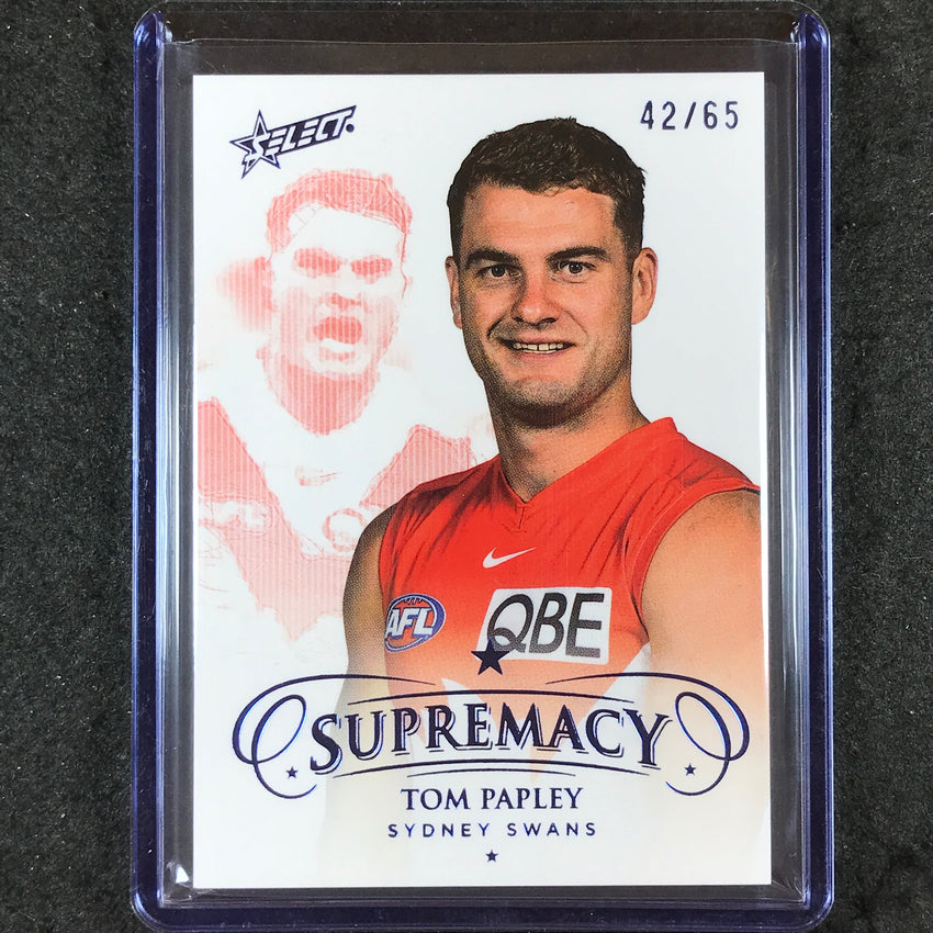2024 Select AFL Supremacy TOM PAPLEY Blue Portrait 42/65 #142