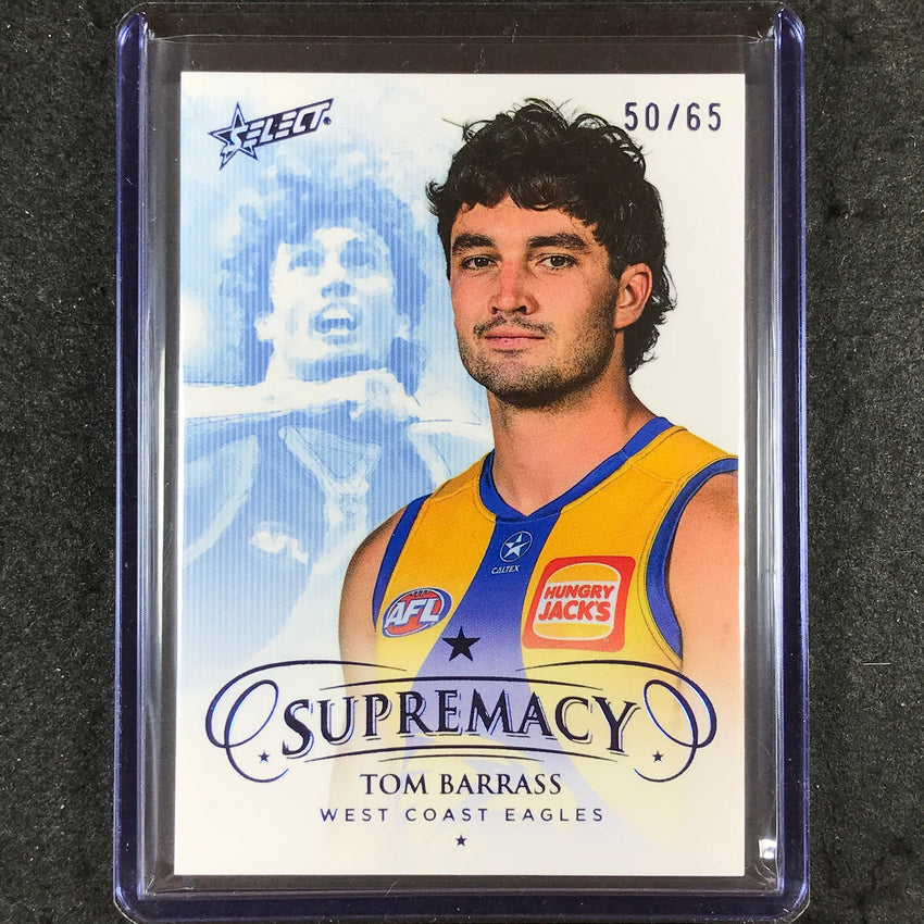 2024 Select AFL Supremacy TOM BARRASS Blue Portrait 50/65 #146