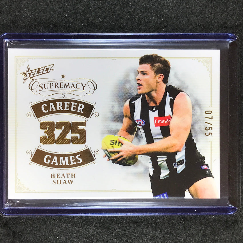 2024 Select AFL Supremacy HEATH SHAW Career Games 7/55 #HS