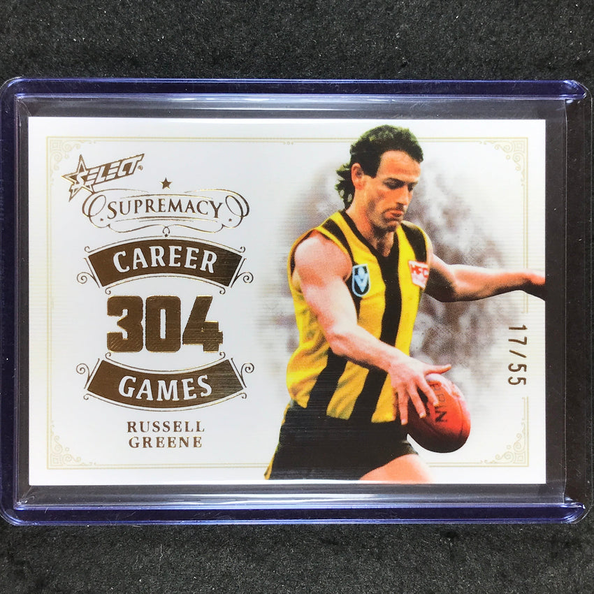 2024 Select AFL Supremacy RUSSELL GREENE Career Games 17/55 #RG