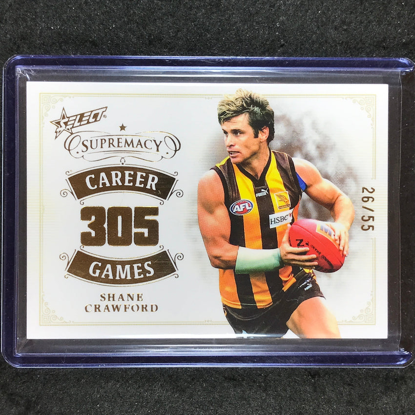 2024 Select AFL Supremacy SHANE CRAWFORD Career Games 26/55 #SC