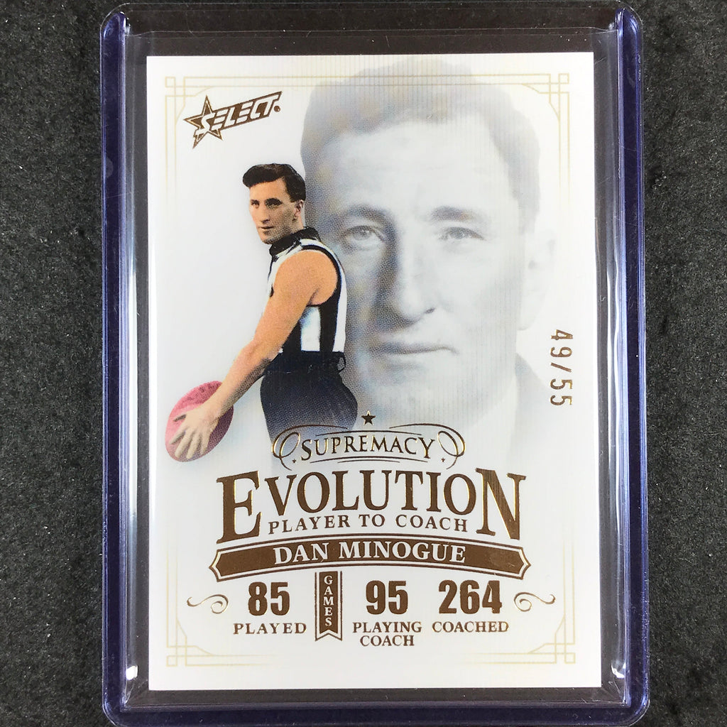 2024 Select AFL Supremacy DAN MINOGUE Evolution 49/55 #28 – Cherry ...