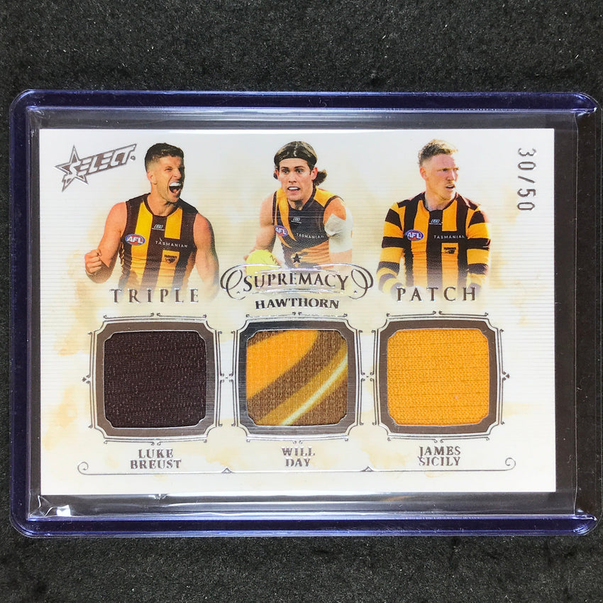2024 Select AFL Supremacy BREUST DAY SICILY Triple Superstar Patch 30/50 #10