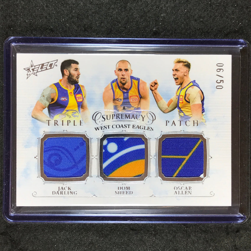 2024 Select AFL Supremacy DARLING SHEED ALLEN Triple Superstar Patch 6/50 #17