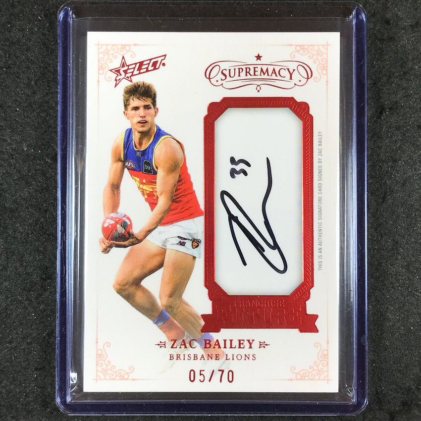 2024 Select AFL Supremacy ZAC BAILEY Franchise Future Signature Auto 5/70 #3