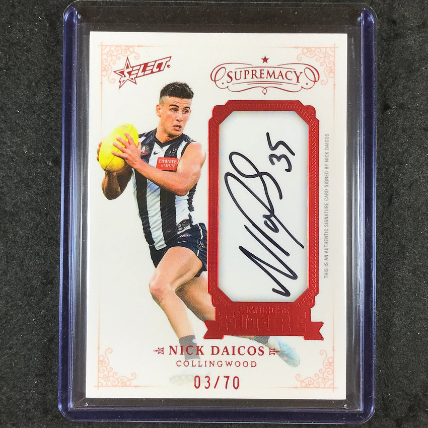 2024 Select AFL Supremacy NICK DAICOS Franchise Future Signature Auto 3/70 #7