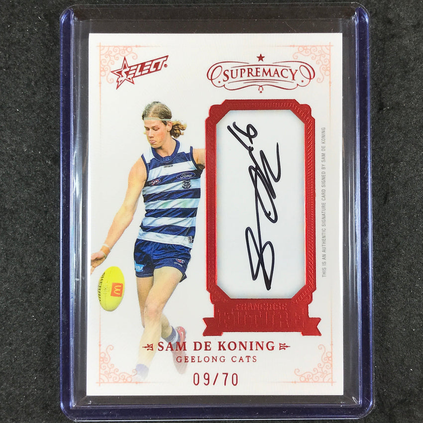 2024 Select AFL Supremacy SAM DE KONING Franchise Future Signature Auto 9/70 #13