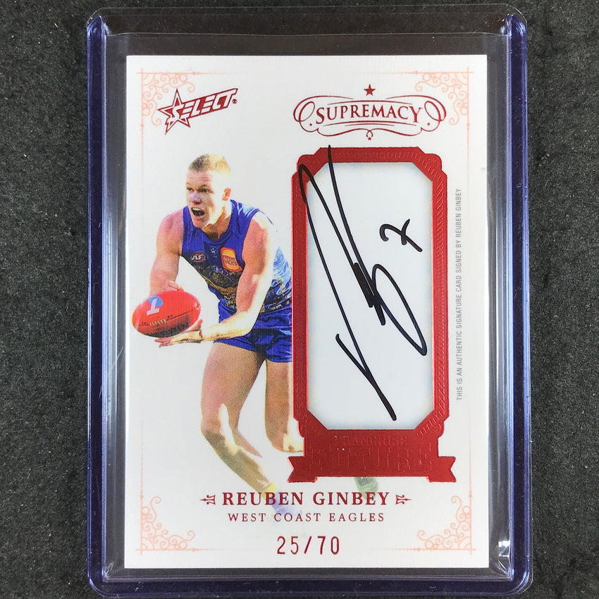 2024 Select AFL Supremacy REUBEN GINBEY Franchise Future Signature Auto 25/70