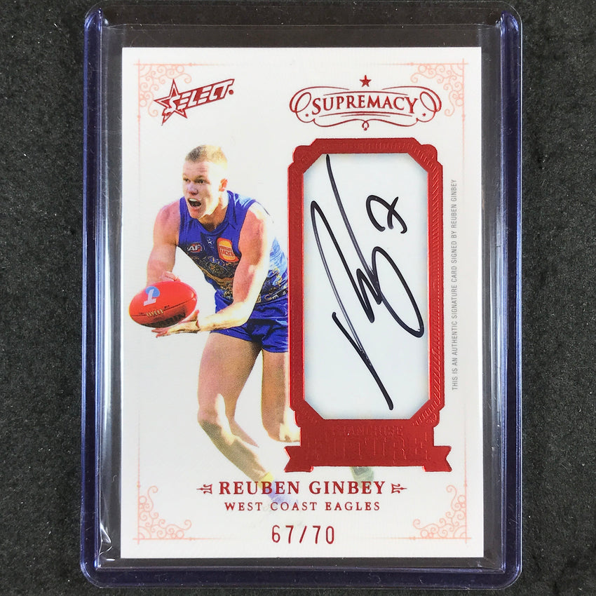2024 Select AFL Supremacy REUBEN GINBEY Franchise Future Signature Auto 67/70