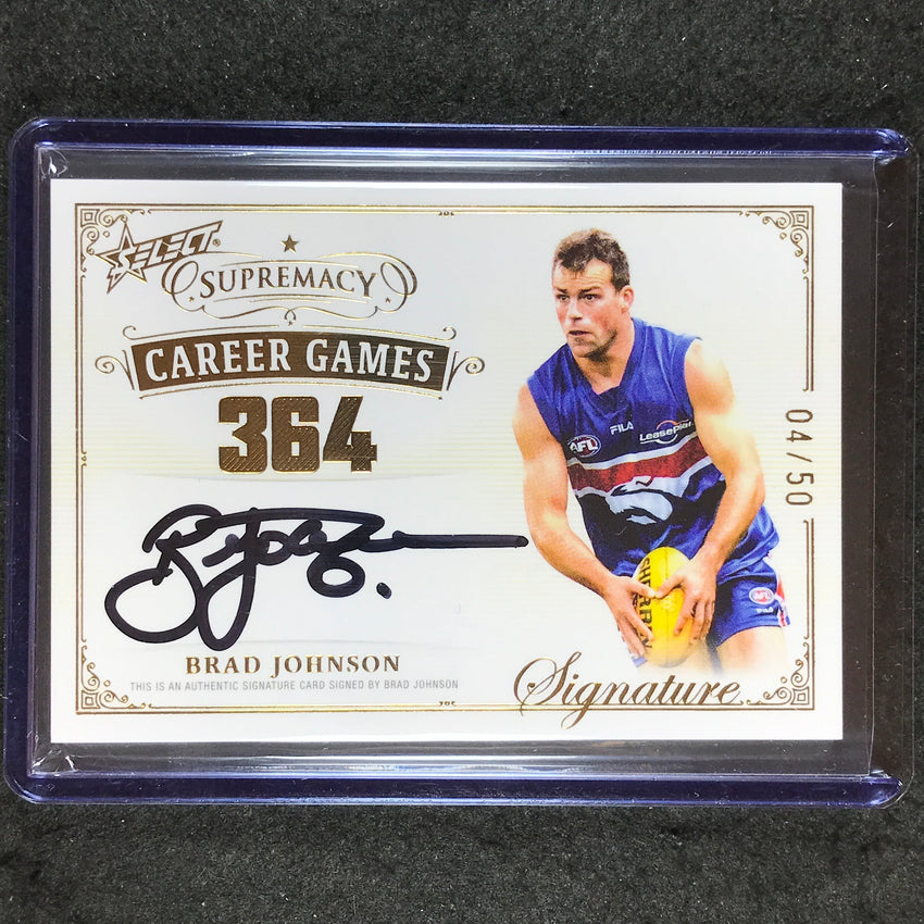 2024 Select AFL Supremacy BRAD JOHNSON Career Games Signature Auto 4/50 #BJ