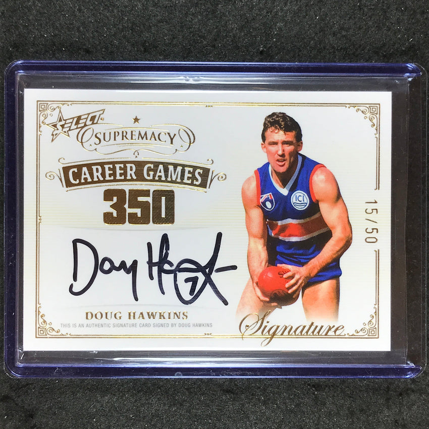 2024 Select AFL Supremacy DOUG HAWKINS Career Games Signature Auto 15/50 #DH