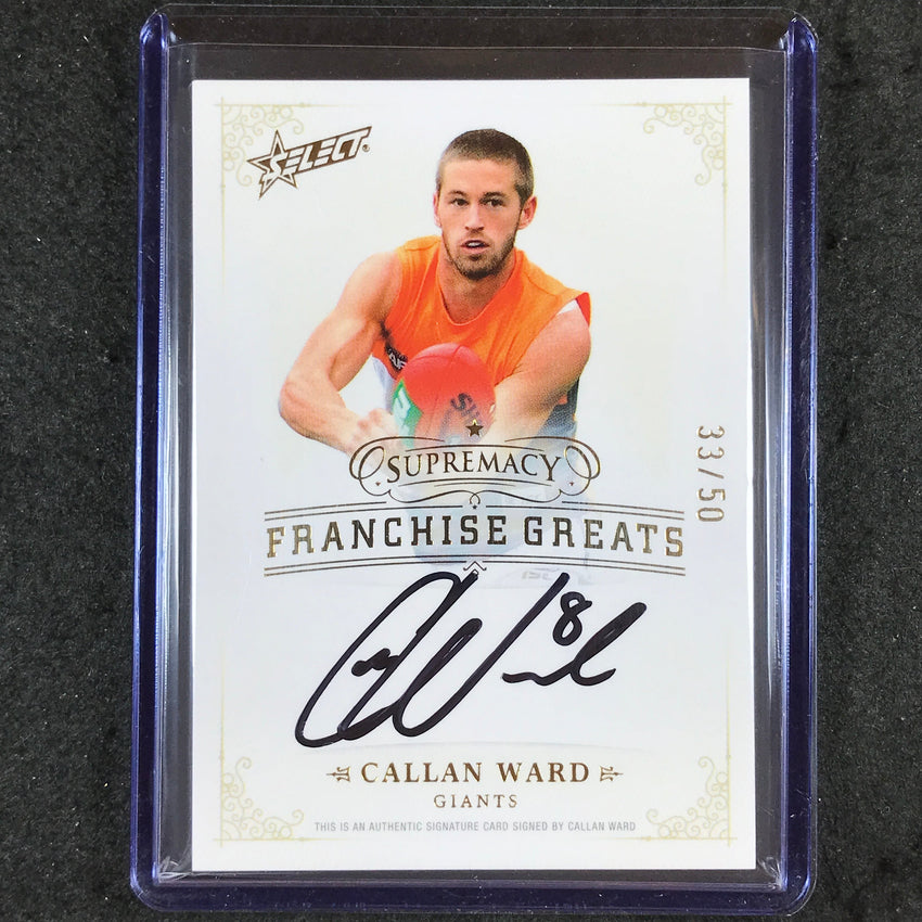 2024 Select AFL Supremacy CALLAN WARD Franchise Greats Signature Auto 33/50 #16