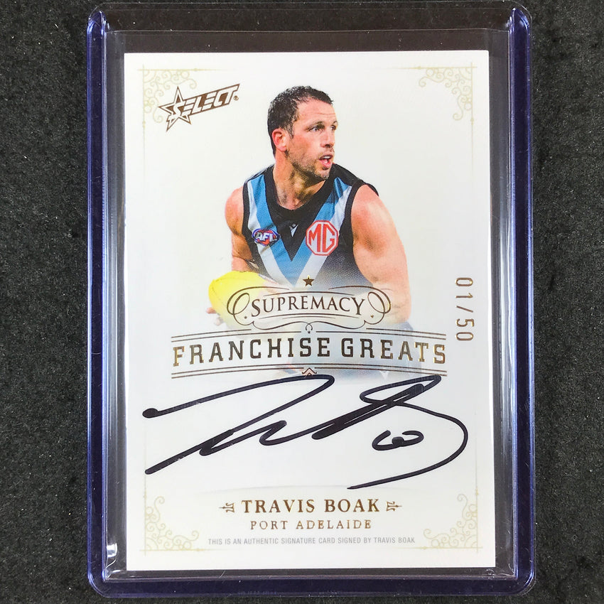 2024 Select AFL Supremacy TRAVIS BOAK Franchise Greats Signature Auto 1/50 #25