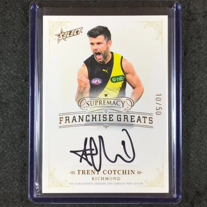 2024 Select AFL Supremacy TRENT COTCHIN Franchise Greats Signature Auto 10/50