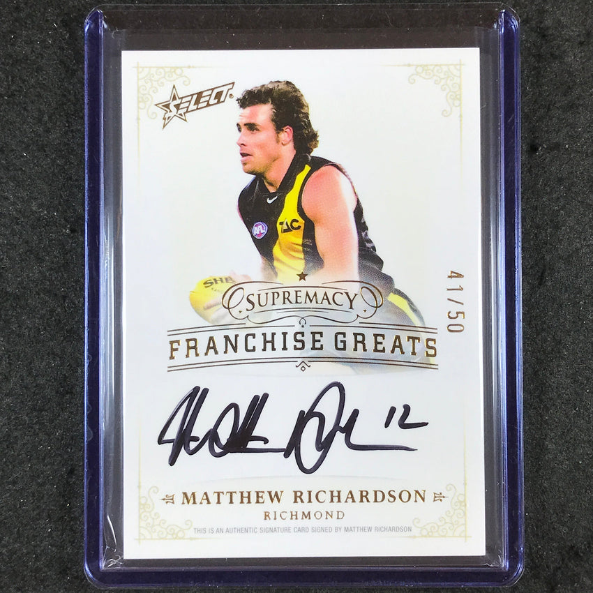 2024 Select AFL Supremacy MATTHEW RICHARDSON Franchise Greats Signature 41/50