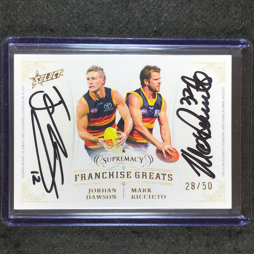 2024 Select AFL Supremacy DAWSON RICCIUTO Franchise Greats Dual Signature 28/50