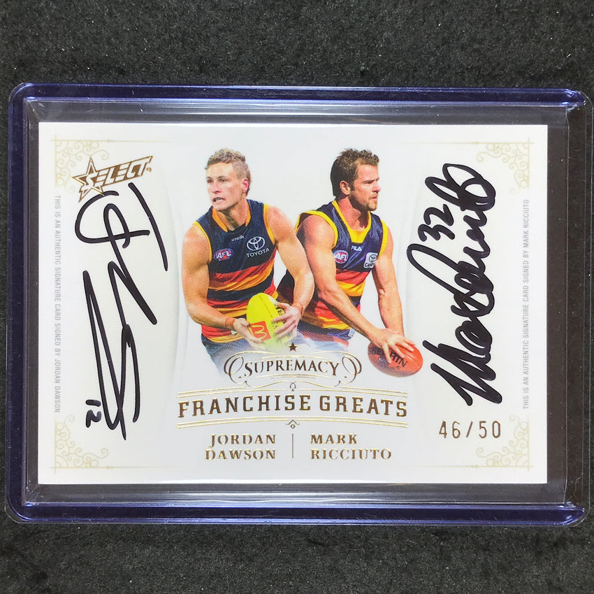 2024 Select AFL Supremacy DAWSON RICCIUTO Franchise Greats Dual Signature 46/50