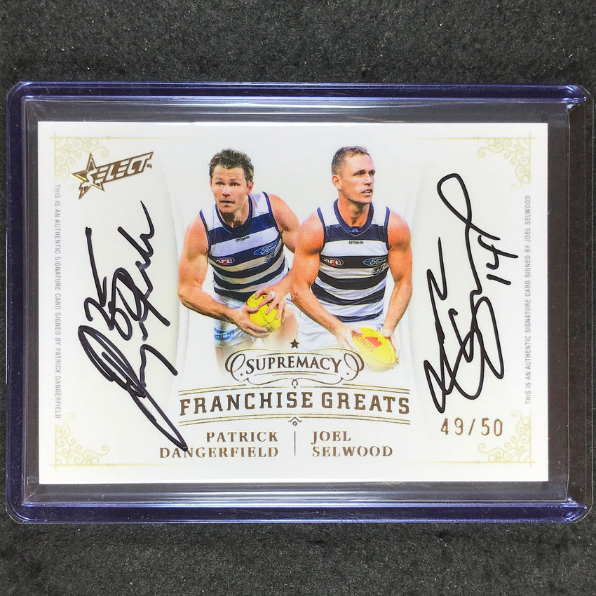2024 Select AFL Supremacy DANGERFIELD SELWOOD Franchise Greats Dual Auto 49/50