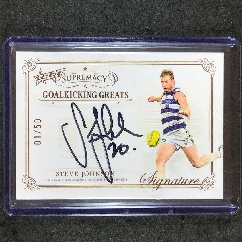 2024 Select AFL Supremacy STEVE JOHNSON Goalkicking Greats Signature Auto 1/50