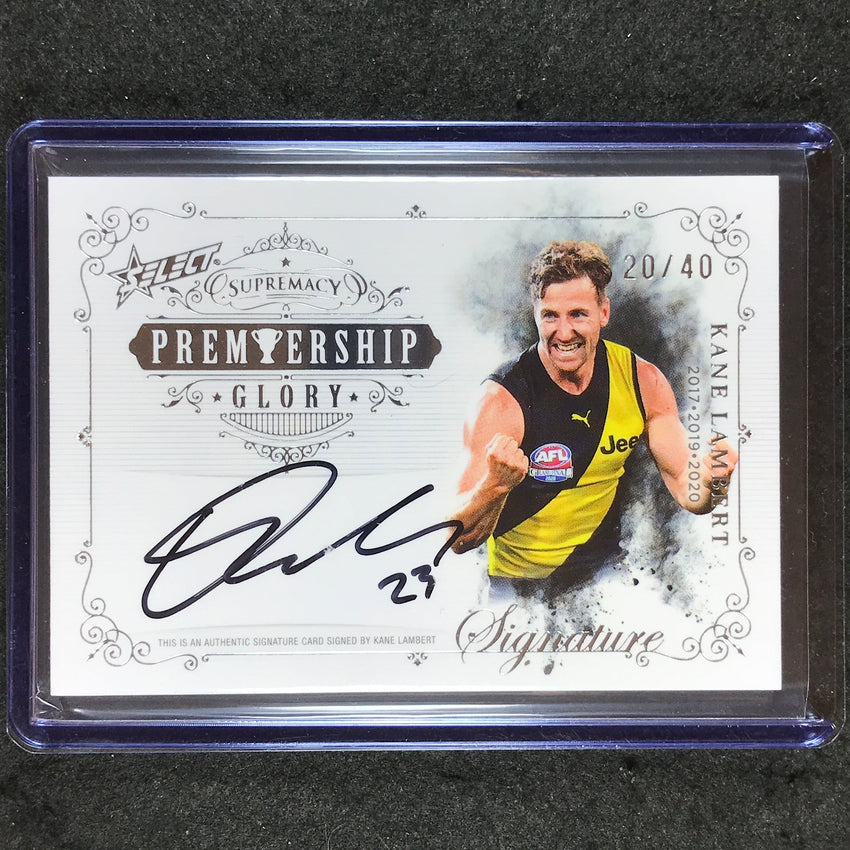 2024 Select AFL Supremacy KANE LAMBERT Premiership Glory Signature Auto 20/40