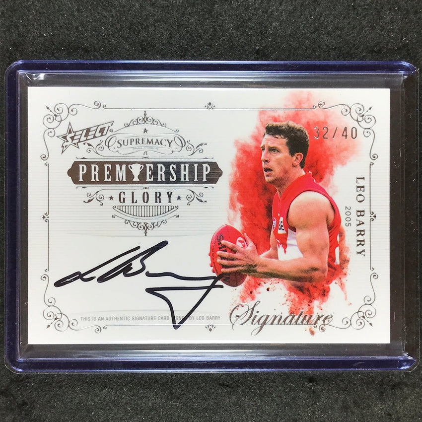 2024 Select AFL Supremacy LEO BARRY Premiership Glory Signature Auto 32/40 #85