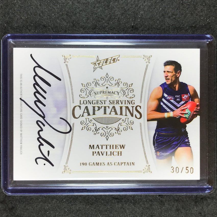 2024 Select AFL Supremacy MATTHEW PAVLICH Longest Serving Captains Auto 30/50