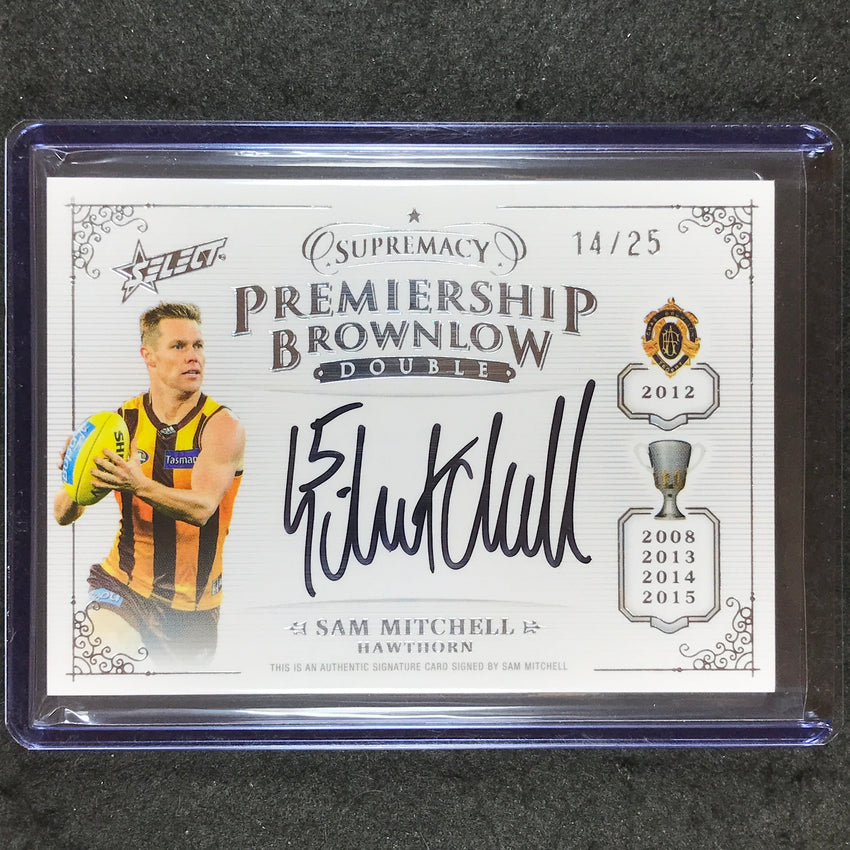 2024 Select AFL Supremacy SAM MITCHELL Premiership Brownlow Double Auto 14/25