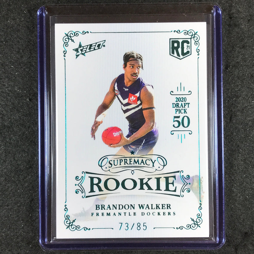 2021 Select AFL Supremacy BRANDON WALKER Rookie Platinum Blue 73/85 #50