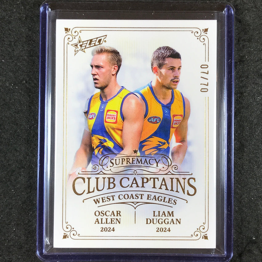 2024 Select AFL Supremacy OSCAR ALLEN LIAM DUGGAN Club Captains 7/70 #65