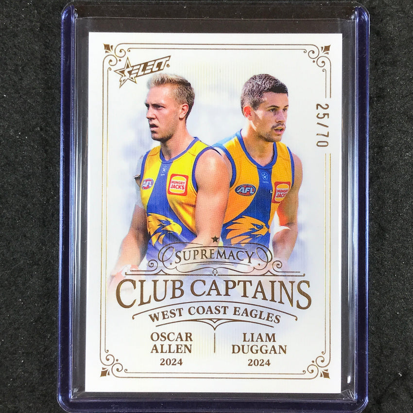2024 Select AFL Supremacy OSCAR ALLEN LIAM DUGGAN Club Captains 25/70 #65