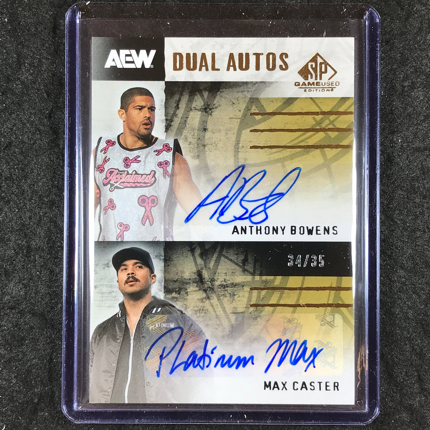 2025 AEW SP Game Used ANTHONY BOWENS MAX CASTER Dual Autographs 34/35