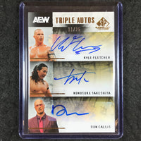2025 AEW SP Game Used FLETCHER TAKESHITA CALLIS Triple Autographs 11/25
