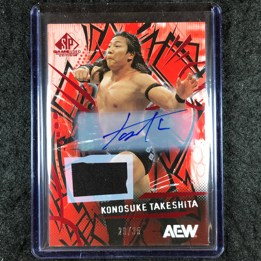 2025 AEW SP Game Used KONOSUKE TAKESHITA Memorabilia Auto Red 29/35 #46
