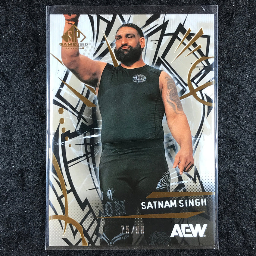 2025 AEW SP Game Used SATNAM SINGH Base Gold 75/99 #14
