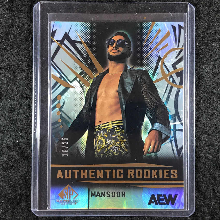 2025 AEW SP Game Used MANSOOR Rookie Base 19/25 #88