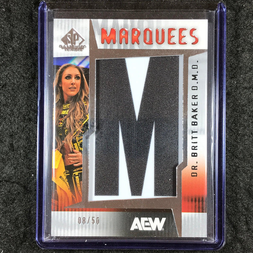 2025 AEW SP Game Used DR. BRITT BAKER D.M.D. Marquees "M" Relic 8/50