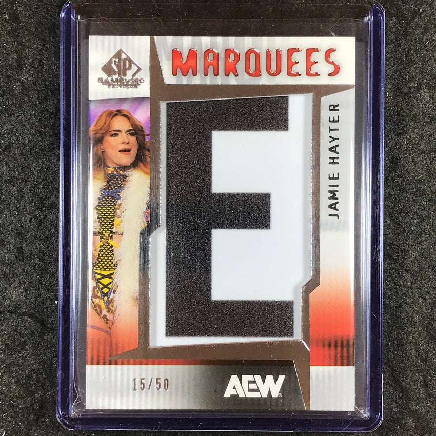 2025 AEW SP Game Used JAMIE HAYTER Marquees "E" Relic 15/50