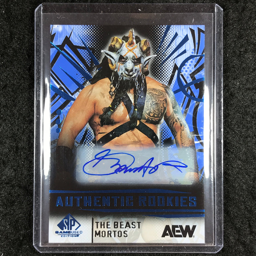 2025 AEW SP Game Used THE BEAST MORTOS Rookies Base Autograph Blue #99