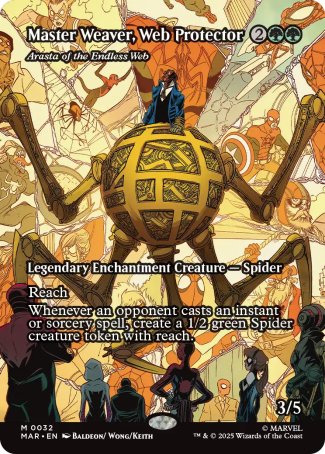FOIL Master Weaver, Web Protector // Arasta of the Endless Web - #032 Mythic Marvel's Spider-Man MARVEL Universe