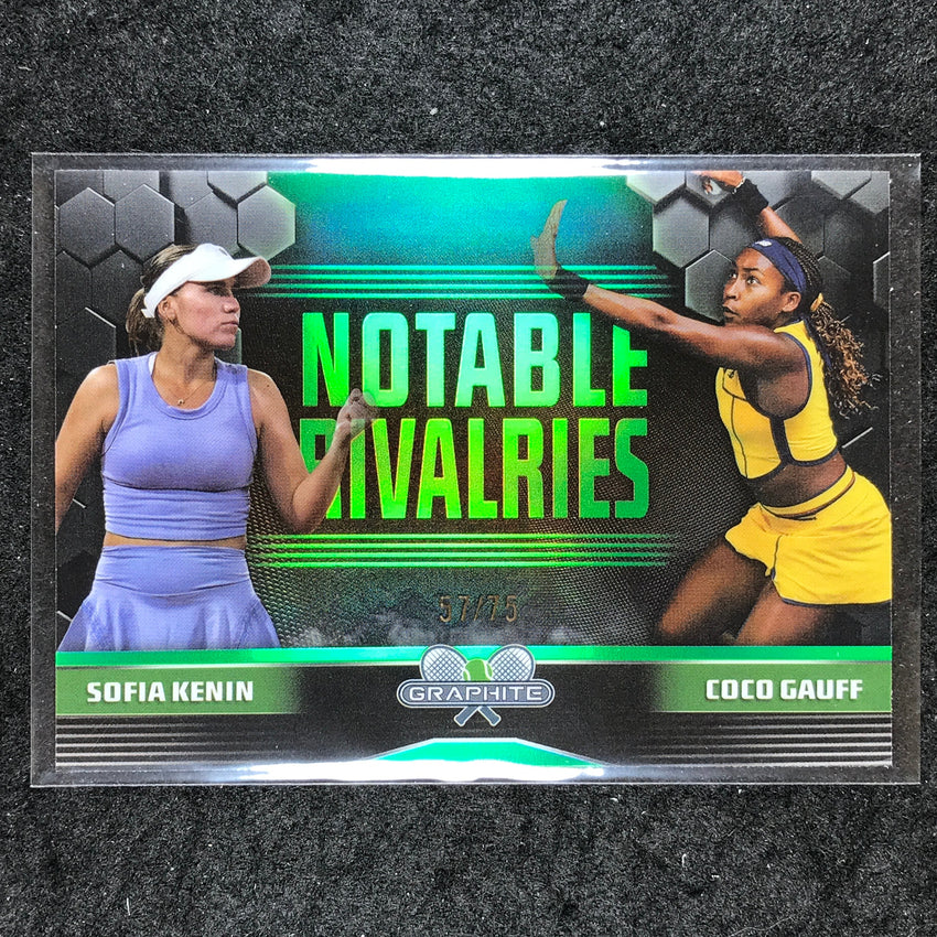 2024 Topps Graphite Tennis KENIN COCO GAUFF Notable Rivalries Green 57/75 #KG