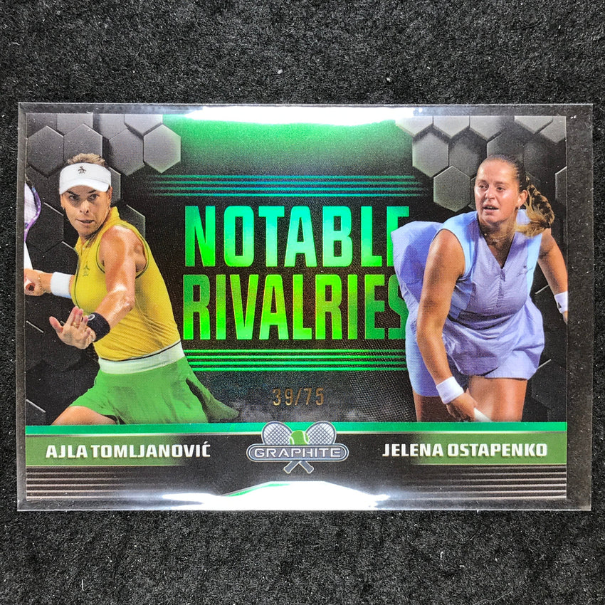 2024 Topps Graphite Tennis TOMLJANOVIC OSTAPENKO Notable Rivalries Green 39/75